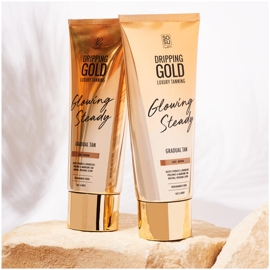 Dripping Gold Glowing Steady Gradual Tan  Light-Med SOSU5063