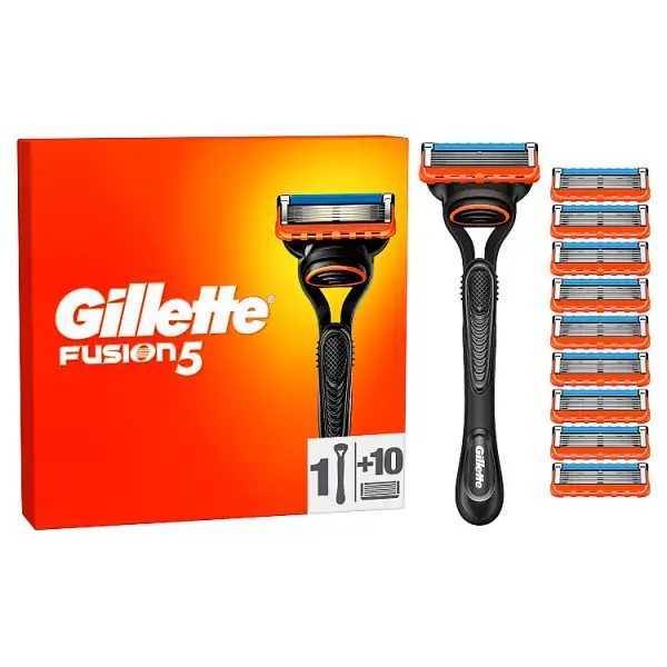 Gillette Fusion 5 Value Pack Razor + 10 Blades - McCartans Pharmacy